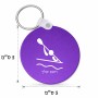 מחזיק מפתחות בצורת עיגול בעיצוב אישי עם השם שלך בעיצוב קיאק אולימפי גודל המחזיק 5 × 5 ס"מ
