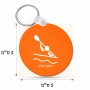 מחזיק מפתחות בצורת עיגול בעיצוב אישי עם השם שלך בעיצוב קיאק אולימפי גודל המחזיק 5 × 5 ס"מ