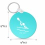 מחזיק מפתחות בצורת עיגול בעיצוב אישי עם השם שלך בעיצוב קיאק אולימפי גודל המחזיק 5 × 5 ס"מ