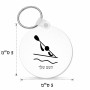 מחזיק מפתחות בצורת עיגול בעיצוב אישי עם השם שלך בעיצוב קיאק אולימפי גודל המחזיק 5 × 5 ס"מ