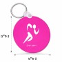 מחזיק מפתחות בצורת עיגול בעיצוב אישי עם השם שלך בעיצוב רצים אולימפיים גודל המחזיק 5 × 5 ס"מ