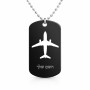 שרשרת דיסקיט מאלומיניום בעיצוב אישי עם השם שלך בעיצוב טייס - טייס גודל הדיסקיט 2.9 × 5 ס"מ