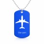 שרשרת דיסקיט מאלומיניום בעיצוב אישי עם השם שלך בעיצוב טייס - טייס גודל הדיסקיט 2.9 × 5 ס"מ