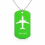 שרשרת דיסקיט מאלומיניום בעיצוב אישי עם השם שלך בעיצוב טייס - טייס גודל הדיסקיט 2.9 × 5 ס"מ