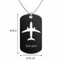 שרשרת דיסקיט מאלומיניום בעיצוב אישי עם השם שלך בעיצוב טייס - טייס גודל הדיסקיט 2.9 × 5 ס"מ