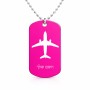 שרשרת דיסקיט מאלומיניום בעיצוב אישי עם השם שלך בעיצוב טייס - טייס גודל הדיסקיט 2.9 × 5 ס"מ