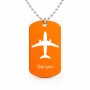 שרשרת דיסקיט מאלומיניום בעיצוב אישי עם השם שלך בעיצוב טייס - טייס גודל הדיסקיט 2.9 × 5 ס"מ