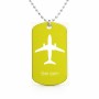 שרשרת דיסקיט מאלומיניום בעיצוב אישי עם השם שלך בעיצוב טייס - טייס גודל הדיסקיט 2.9 × 5 ס"מ