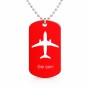 שרשרת דיסקיט מאלומיניום בעיצוב אישי עם השם שלך בעיצוב טייס - טייס גודל הדיסקיט 2.9 × 5 ס"מ