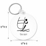 מחזיק מפתחות בצורת עיגול בעיצוב אישי עם השם שלך בעיצוב שייט אולימפי גודל המחזיק 5 × 5 ס"מ