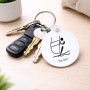 מחזיק מפתחות בצורת עיגול בעיצוב אישי עם השם שלך בעיצוב שייט אולימפי גודל המחזיק 5 × 5 ס"מ
