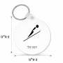 מחזיק מפתחות בצורת עיגול בעיצוב אישי עם השם שלך בעיצוב קפיצת סקי אולימפית גודל המחזיק 5 × 5 ס"מ
