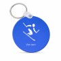 מחזיק מפתחות בצורת עיגול בעיצוב אישי עם השם שלך בעיצוב סקי אולימפי גודל המחזיק 5 × 5 ס"מ