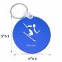 מחזיק מפתחות בצורת עיגול בעיצוב אישי עם השם שלך בעיצוב סקי אולימפי גודל המחזיק 5 × 5 ס"מ