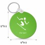 מחזיק מפתחות בצורת עיגול בעיצוב אישי עם השם שלך בעיצוב סקי אולימפי גודל המחזיק 5 × 5 ס"מ