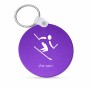 מחזיק מפתחות בצורת עיגול בעיצוב אישי עם השם שלך בעיצוב סקי אולימפי גודל המחזיק 5 × 5 ס"מ