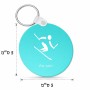 מחזיק מפתחות בצורת עיגול בעיצוב אישי עם השם שלך בעיצוב סקי אולימפי גודל המחזיק 5 × 5 ס"מ