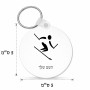 מחזיק מפתחות בצורת עיגול בעיצוב אישי עם השם שלך בעיצוב סקי אולימפי גודל המחזיק 5 × 5 ס"מ