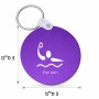 מחזיק מפתחות בצורת עיגול בעיצוב אישי עם השם שלך בעיצוב כדור מים אולימפי גודל המחזיק 5 × 5 ס"מ