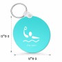 מחזיק מפתחות בצורת עיגול בעיצוב אישי עם השם שלך בעיצוב כדור מים אולימפי גודל המחזיק 5 × 5 ס"מ