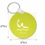 מחזיק מפתחות בצורת עיגול בעיצוב אישי עם השם שלך בעיצוב כדור מים אולימפי גודל המחזיק 5 × 5 ס"מ