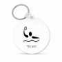 מחזיק מפתחות בצורת עיגול בעיצוב אישי עם השם שלך בעיצוב כדור מים אולימפי גודל המחזיק 5 × 5 ס"מ
