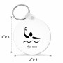 מחזיק מפתחות בצורת עיגול בעיצוב אישי עם השם שלך בעיצוב כדור מים אולימפי גודל המחזיק 5 × 5 ס"מ