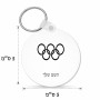 מחזיק מפתחות בצורת עיגול בעיצוב אישי עם השם שלך בעיצוב אולימפי גודל המחזיק 5 × 5 ס"מ
