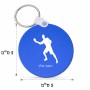 מחזיק מפתחות בצורת עיגול בעיצוב אישי עם השם שלך בעיצוב שחקן פינג פונג גודל המחזיק 5 × 5 ס"מ