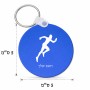 מחזיק מפתחות בצורת עיגול בעיצוב אישי עם השם שלך בעיצוב רץ גודל המחזיק 5 × 5 ס"מ