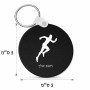 מחזיק מפתחות בצורת עיגול בעיצוב אישי עם השם שלך בעיצוב רץ גודל המחזיק 5 × 5 ס"מ