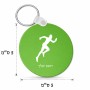 מחזיק מפתחות בצורת עיגול בעיצוב אישי עם השם שלך בעיצוב רץ גודל המחזיק 5 × 5 ס"מ