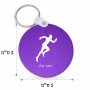 מחזיק מפתחות בצורת עיגול בעיצוב אישי עם השם שלך בעיצוב רץ גודל המחזיק 5 × 5 ס"מ