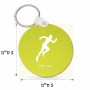 מחזיק מפתחות בצורת עיגול בעיצוב אישי עם השם שלך בעיצוב רץ גודל המחזיק 5 × 5 ס"מ