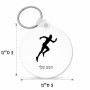 מחזיק מפתחות בצורת עיגול בעיצוב אישי עם השם שלך בעיצוב רץ גודל המחזיק 5 × 5 ס"מ