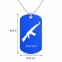 שרשרת דיסקיט מאלומיניום בעיצוב אישי עם השם שלך בעיצוב אק 47 גודל הדיסקיט 2.9 × 5 ס"מ