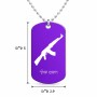 שרשרת דיסקיט מאלומיניום בעיצוב אישי עם השם שלך בעיצוב אק 47 גודל הדיסקיט 2.9 × 5 ס"מ