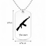 שרשרת דיסקיט מאלומיניום בעיצוב אישי עם השם שלך בעיצוב אק 47 גודל הדיסקיט 2.9 × 5 ס"מ