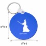 מחזיק מפתחות בצורת עיגול בעיצוב אישי עם השם שלך בעיצוב סמוראי גודל המחזיק 5 × 5 ס"מ