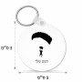 מחזיק מפתחות בצורת עיגול בעיצוב אישי עם השם שלך בעיצוב צניחה חופשית גודל המחזיק 5 × 5 ס"מ