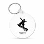 מחזיק מפתחות בצורת עיגול בעיצוב אישי עם השם שלך בעיצוב סנובורדיסט גודל המחזיק 5 × 5 ס"מ