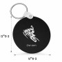 מחזיק מפתחות בצורת עיגול בעיצוב אישי עם השם שלך בעיצוב אופנוע שלג גודל המחזיק 5 × 5 ס"מ