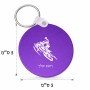 מחזיק מפתחות בצורת עיגול בעיצוב אישי עם השם שלך בעיצוב אופנוע שלג גודל המחזיק 5 × 5 ס"מ