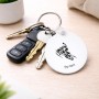 מחזיק מפתחות בצורת עיגול בעיצוב אישי עם השם שלך בעיצוב אופנוע שלג גודל המחזיק 5 × 5 ס"מ