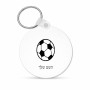 מחזיק מפתחות בצורת עיגול בעיצוב אישי עם השם שלך בעיצוב כדורגל כדור כדורגל גודל המחזיק 5 × 5 ס"מ