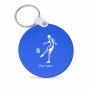 מחזיק מפתחות בצורת עיגול בעיצוב אישי עם השם שלך בעיצוב שחקן כדורגל גודל המחזיק 5 × 5 ס"מ