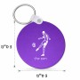 מחזיק מפתחות בצורת עיגול בעיצוב אישי עם השם שלך בעיצוב שחקן כדורגל גודל המחזיק 5 × 5 ס"מ
