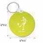 מחזיק מפתחות בצורת עיגול בעיצוב אישי עם השם שלך בעיצוב שחקן כדורגל גודל המחזיק 5 × 5 ס"מ