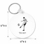 מחזיק מפתחות בצורת עיגול בעיצוב אישי עם השם שלך בעיצוב שחקן כדורגל גודל המחזיק 5 × 5 ס"מ