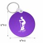 מחזיק מפתחות בצורת עיגול בעיצוב אישי עם השם שלך בעיצוב אימון ספינינג - אישה גודל המחזיק 5 × 5 ס"מ